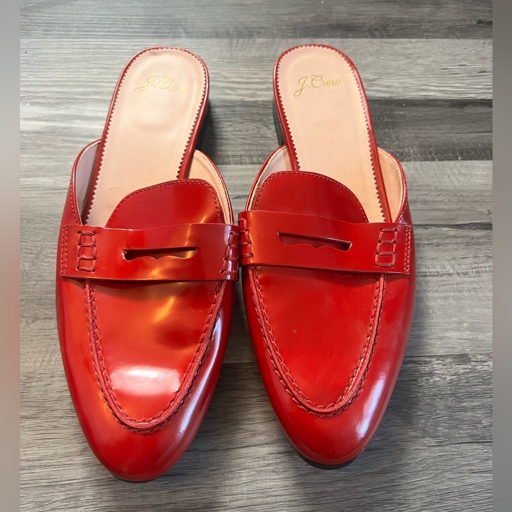 Red Leather Mules size 7.5